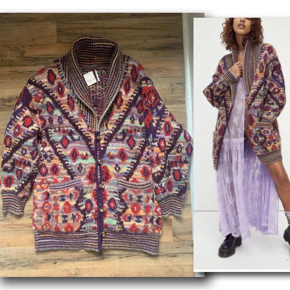 Free People Home on the Range  Cardigan Sweater Size-S NWT